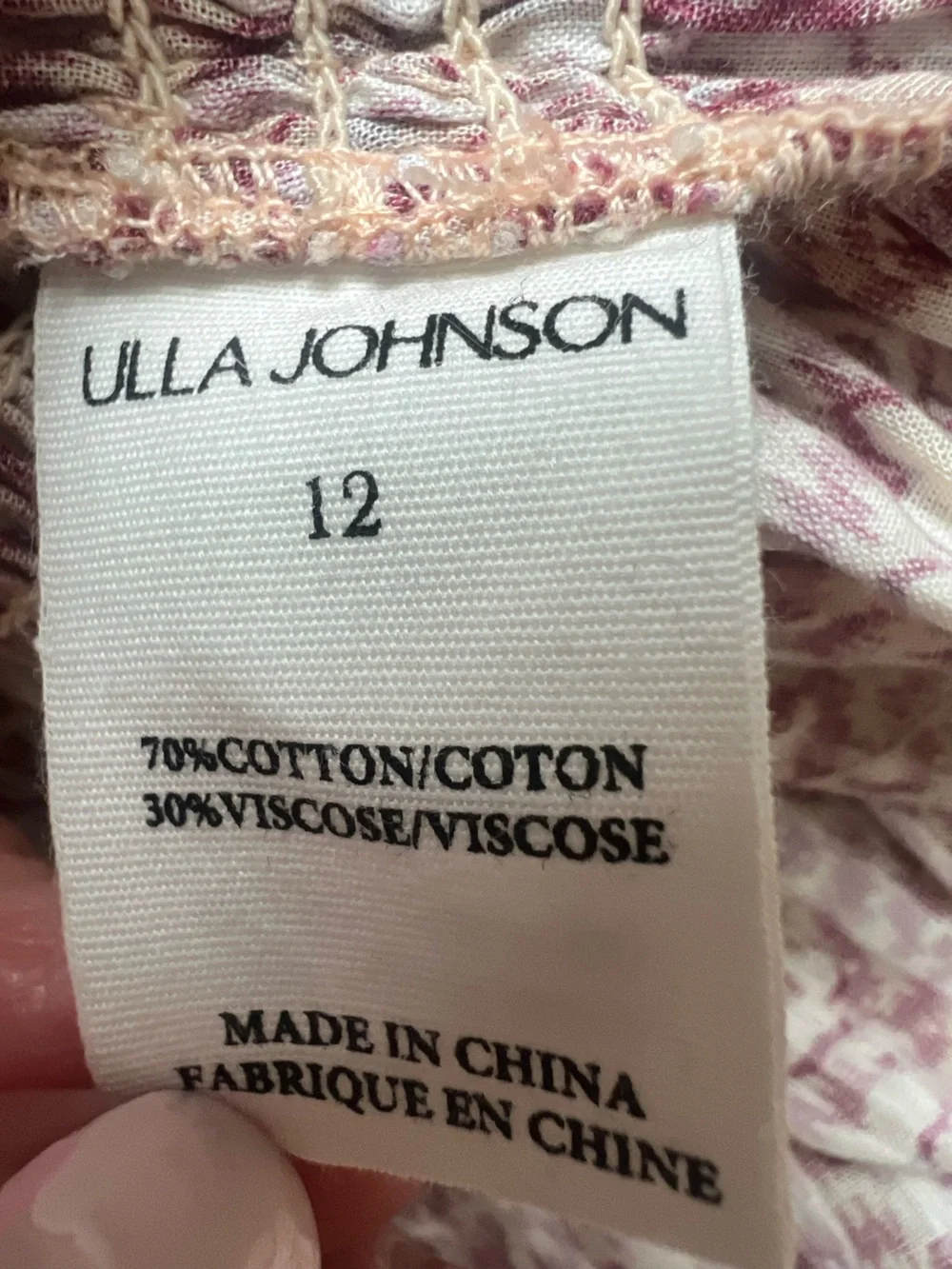 Ulla Johnson Warner Blouse Meadow Puff Sleeve Ruffle Stretch Waist Size 12